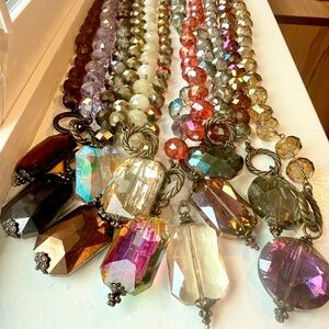 Faceted crystal necklace